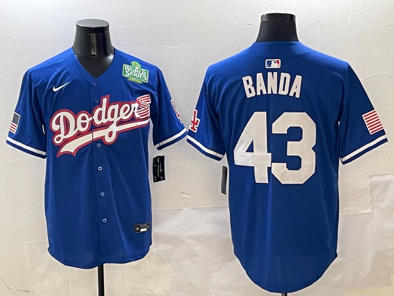 Men Los Angeles Dodgers 43 Banda Blue Second generation Joint Name Nike 2025 MLB Jersey style 5